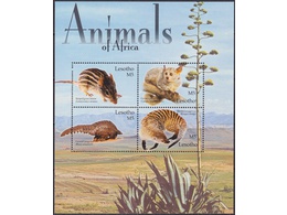 Лесото. Животные. Филателия. Лист 2004г.