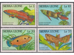 Сьерра-Леоне. Рыбы. Серия марок 1988г.