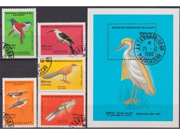 Мадагаскар. Птицы. Филателия 1986г.