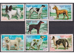 Кампучия. Собаки. Серия марок 1987г.