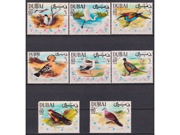 Дубай. Птицы. Серия марок 1968г.
