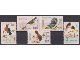 Бутан. Птицы. Филателия 1968г.