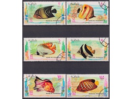 Рас-эль-Хайма. Рыбы. Серия марок 1972г.