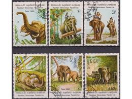 Лаос. Слоны. Серия марок 1982г.