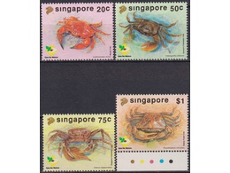 Сингапур. Крабы. Серия марок 1992г.