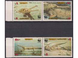 Бангладеш. Крокодилы. Филателия 1990г.