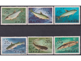 Северная Корея. Рыбы. Серия марок 1975г.