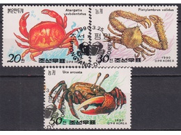 Северная Корея. Крабы. Серия марок 1990г.