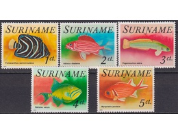 Суринам. Рыбы. Филателия 1976г.