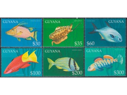 Гайана. Рыбы. Серия марок 2000г.