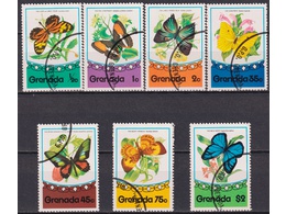 Гренада. Бабочки. Серия марок 1975г.