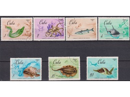 Куба. Фауна моря. Серия марок 1967г.