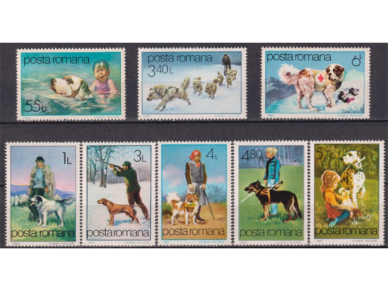 Румыния. Собаки. Серия марок 1982г.