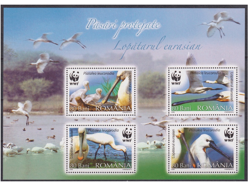 Румыния. Птицы. Малый лист 2006г.