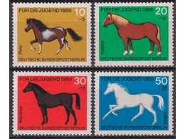 Западный Берлин. Лошади. Серия марок 1969г.