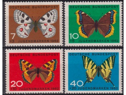 Германия (ФРГ). Бабочки. Серия марок 1962г.